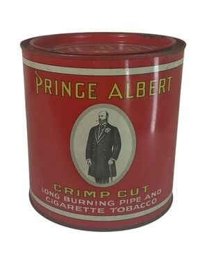 Vintage Prince Albert Tobacco Tin Canister | Crimp Cut Pipe & Tobacco Empty Can